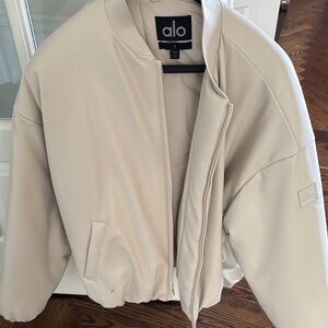 ALO Yoga Women's Beige Bomber Jacket